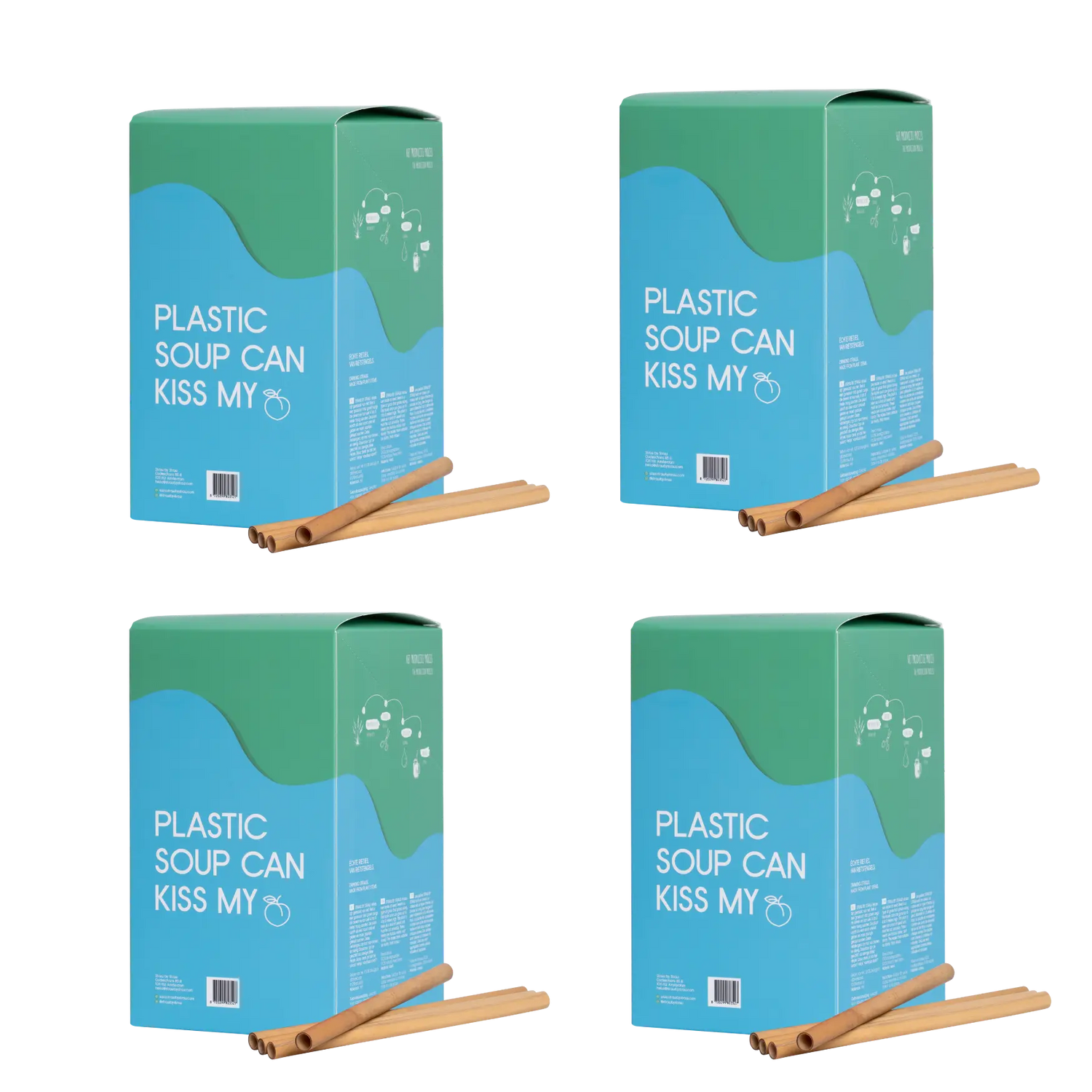 Straw by Straw eco-friendly straws 4pack 20 cm x 6-8 mm